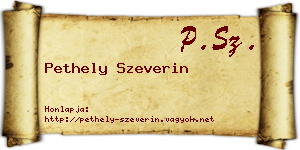 Pethely Szeverin névjegykártya